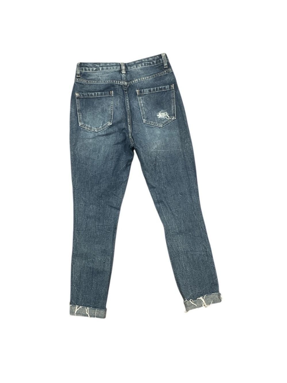 Missguided Riot Rigid High Rise Distressed Skinny Jeans Blue US 4 - Picture 4 of 8